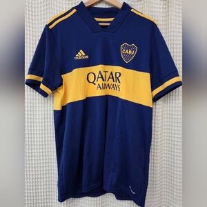 MEN'S L ADIDAS BOCA JUNIORS 2020/21 SOCCER KIT BLUE/YELLOW
